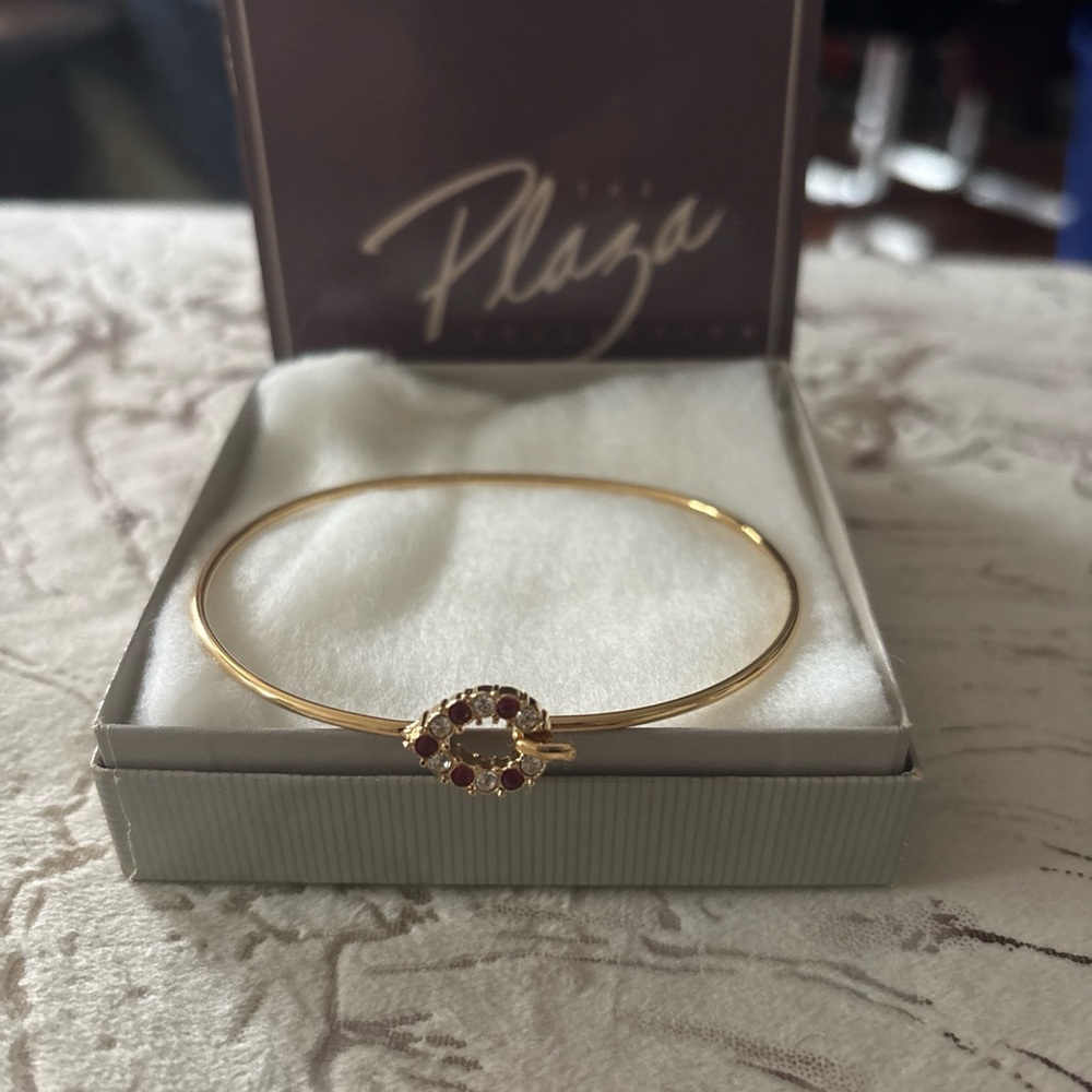 Avon Gold Bracelet with Red Accents